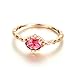 ANAZOZ Bague Mariage Or Rose 18 carats Tourmaline Rouge Couronne Taille 49, Personnalisation de Bijoux Femme