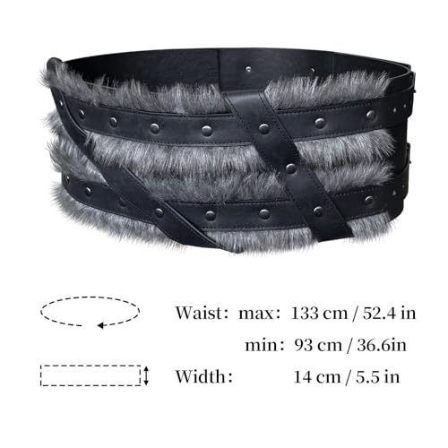 kowaku Cinto largo medieval adulto para larp fantasia de halloween design retrô couro sintético, Pre