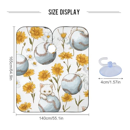 Capa para barbería ALAZA flores amarillas 55 x 65 pulg miniatura 3
