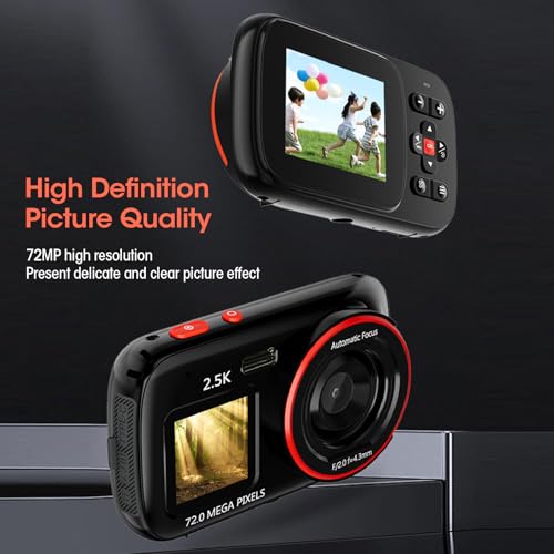 Cámara Digital Compacta para Niños 72MP Zoom 16X Negra miniatura 2