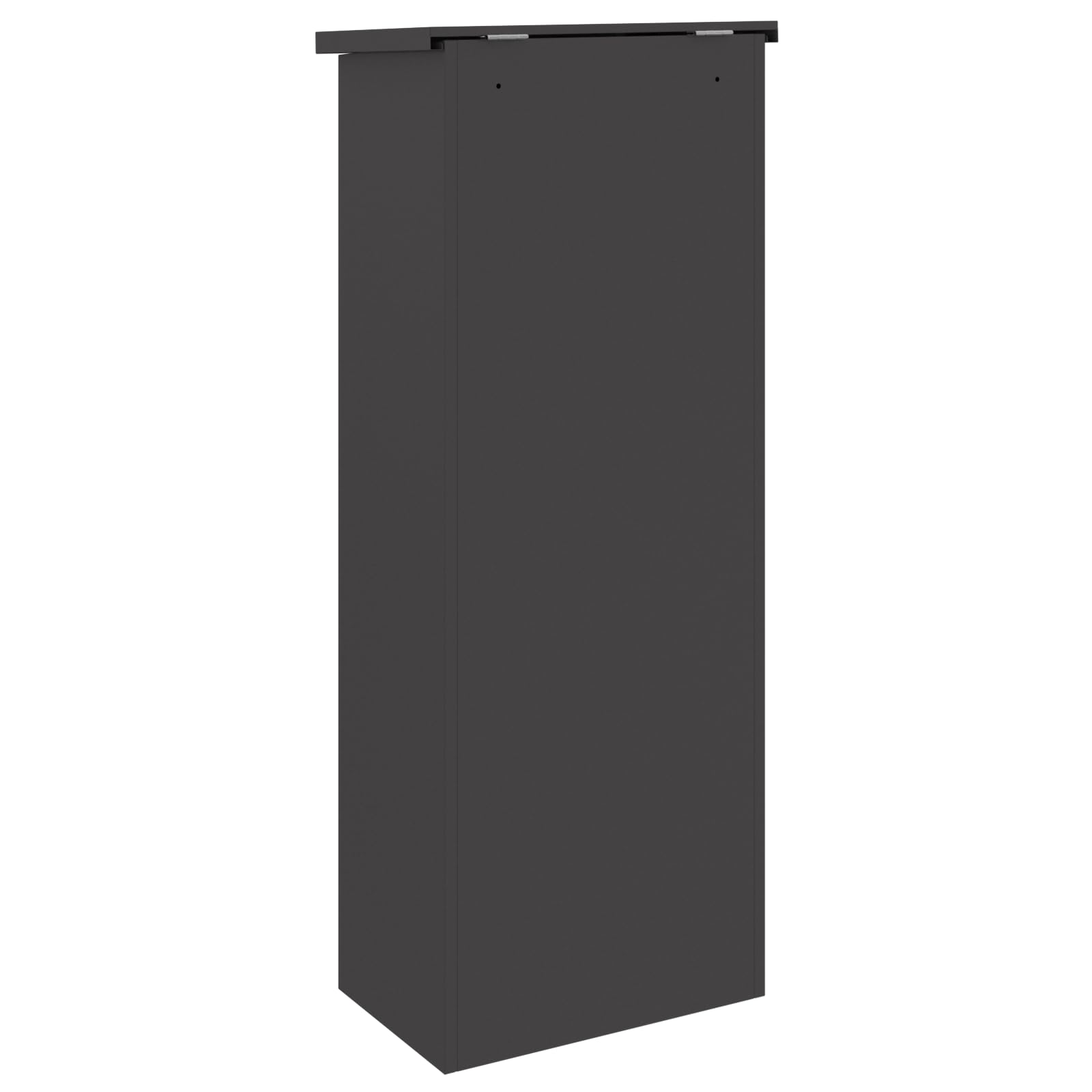 Pudełko ze stali, czarne, 44,5 x 29 x 110,5 cm, z bezpiecznym zamkiem ryglowym, przestronne i odporne na warunki atmosferyczne, do użytku na zewnątrz, nowoczesna, stojąca skrzynka na listy do
