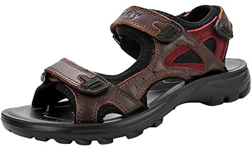 Boys Girls Leather Outdoor Adventure Seeker Hiking Snadals Adjustable Strap Sandbeach Sandals