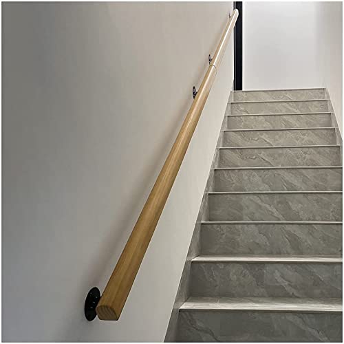Barre d'appui en bois massif naturel pour escalier de 1 à 20 pieds