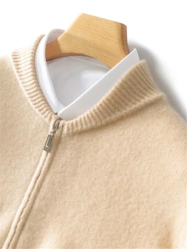 Men's Casual Stand Collar Cardigan Sweater Knitted Full Zip Thick Soft Warm Sweater2
