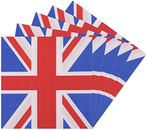 Caspari Papierservietten – 20 Stück, 3-lagig, Union-Jack-Motiv, 33 X 33 Cm
