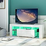 ✅【Fernbedienung und leicht zu reinigen】 Dieser TV-Ständer hat eine hochglänzende, glatte Oberfläche. Er vermittelt nicht nur Sinn für Mode, sondern ist auch leicht zu reinigen. Außerdem lässt sich der Ständer nicht leicht färben. Mit dem fernsteuerbaren System können Sie die Lichter problemlos über große Entfernungen steuern