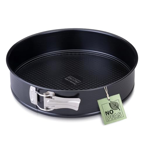 Zenker Perfect Black Moule à charnière avec fond plat Ø 28 cm – Moule de cuisson de qualité supérieure en tôle d'acier antiadhésif, résistance à la chaleur +230 °C, fabriqué en Allemagne