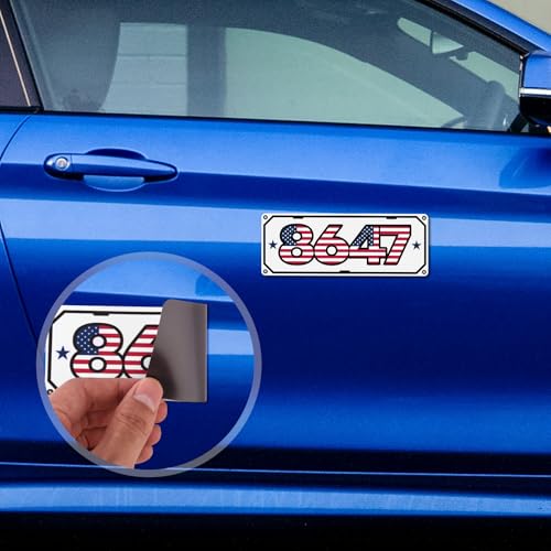 Image of 3pcs 8647 President Car Magnets, American Flag Bumper Stickers Campaign Magnetic Decal Political Bumper Stickers for Cars, Trucks & Vehicles (Style D)