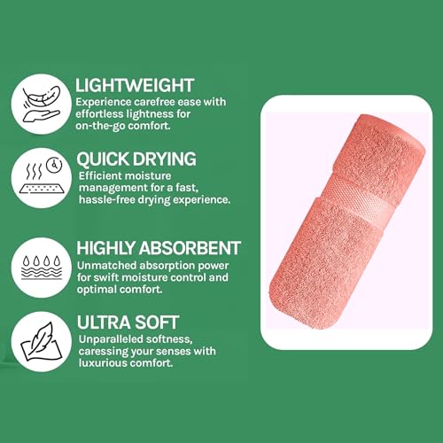 Image of Sulfar 100% Terry Ring Spun Cotton Face Towel - Quick-Dry, Highly Absorbent (480 GSM) (30 x 30 Cm) Coral Pink (Pack of 1)