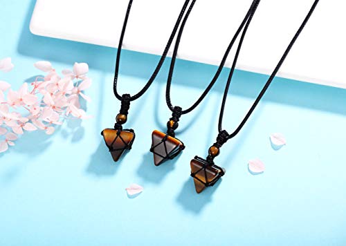 Image of XIANNVXI Healing Crystal Necklace for Men Jewelry Gift | Adjustable Black Rope Natural Gemstone Pendant