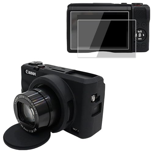 VOVMOEYA For Canon PowerShot G7 X Mark III�J�����P�[�X�A2�������K���X�t�C�������� G7 X Mark III��p�{�f�B�P�[�X For Canon G7X III�R���p�N�g�f�W�^���J�����P�[�X G7X3�J�����ی�J