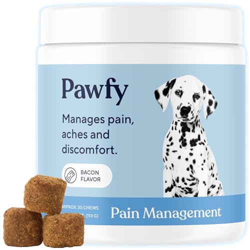 Pawfy Advanced Pain Management - Essential Vitamins & Supplements with Omega 3 |Joint Supplement for Dogs - Supports Hip & Joint Health for Small, Medium, Large Breeds | 30 Fast-Acting Chews