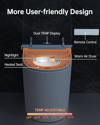 EPLO Smart Bidet Toilet with Auto Open Close,1000 Gram MaP Flush Score,Foam Dispenser, ADA Comfort Height, Blackout Flush,Auto Flush,Heated Seat,One Piece Elongated Toilet with Tank Built in U8MAX - Thumbnail 6