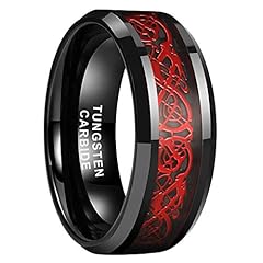 8mm Black Tungsten Red Dragon