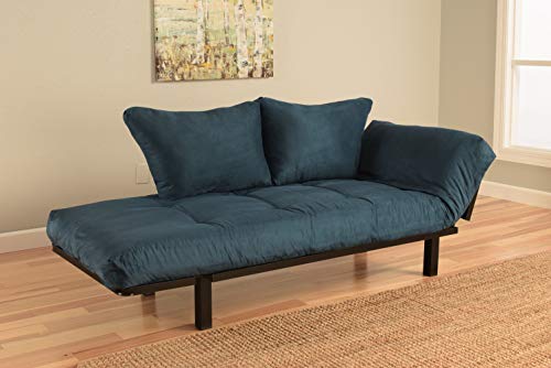 Jerry Sales Bright Day Twin Size Bed Futon Metal Frame, Many Color Fabrics to Choose (Navy)