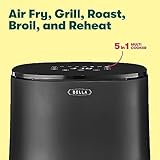 BELLA 3 Qt Touchscreen Air Fryer Oven and 5-in-1 Multicooker with Removable NonstickDishwasher Safe Crisping Tray and Basket, 1400 Watt Heating System, Matte Black