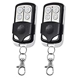 2 Pcs Universal Automatic Gate Remote Control, 433MHz Copy Remote Opener Control Fob with Keychain, Sensitive Garage Door Opener Key Fob for Car Garage Door Gate