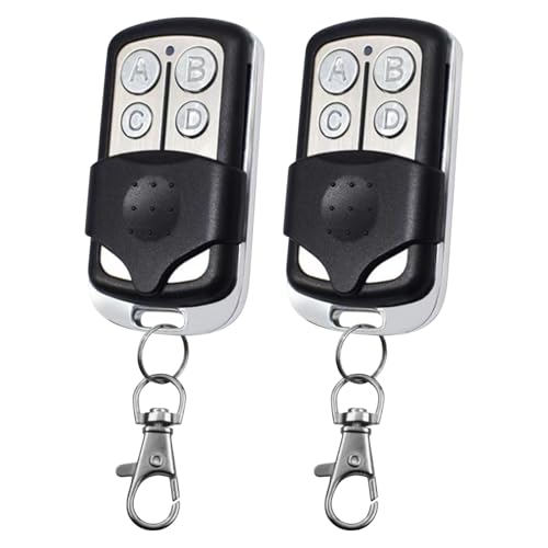 2 Pcs Universal Automatic Gate Remote Control 433MHz Copy Remote Opener Control Fob with Keychain Sensitive Garage Door Opener Key Fob for Car Garage Door Gate