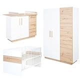 Das roba Babybett ist mit separat erhältlichen Umbauseiten zum Juniorbett umbaubar, inkl. 3 herausnehmbarer Schlupfsprossen, Lattenrost 3-fach höhenverstellbar. Gesamtmaße des Gitterbettes: HxBxT: 82 x 76 x 144 cm