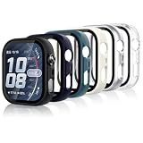 Dilhvy 6 Couleurs Coque pour HUAWEI Watch FIT 5 Pro avec Protecteur D'écran, Dur PC Anti rayures Coque Monobloc HD Verre Trempé Housse de Protection Couverture Intégrale pour Huawei Fit 5 Pro