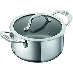 Cazuelas Kuhn Rikon KUHN RIKON Allround, Cacerola para para horno e inducción con tapa de cristal, 18 cm/2,3 litros ,Acero inoxidable