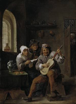 Peinture à l'huile Teniers pour un salon chaleureux