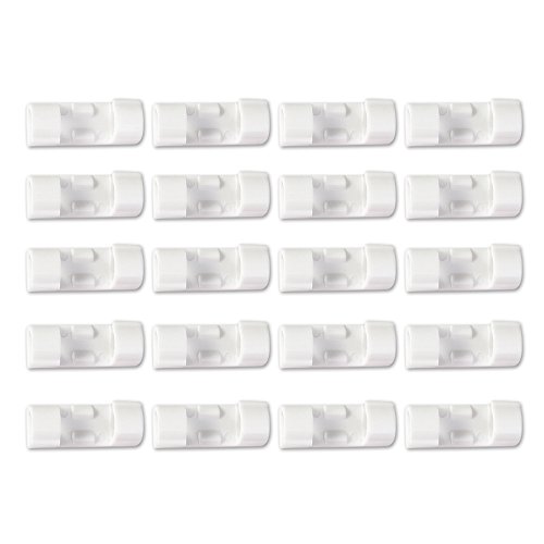 eBoot 20 Packs Self Adhesive Cable Clips Cable Drop Wire Holder (White) - //coolthings.us