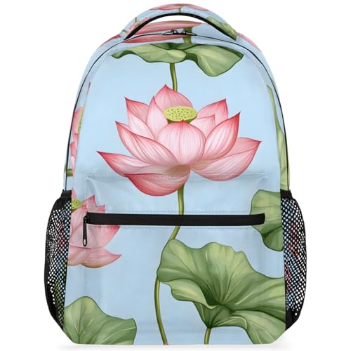 Sac à dos léger fleurs roses avec compartiments de rangement