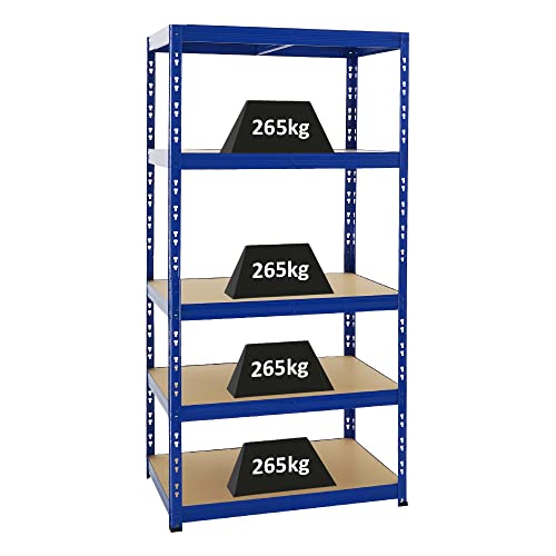 PROREGAL Schwerlastregal Tiger Blau 180x90x60cm für Gesamtlast 1365kg Kellerregal, Steckregal, Garagenregal, Lagerregal