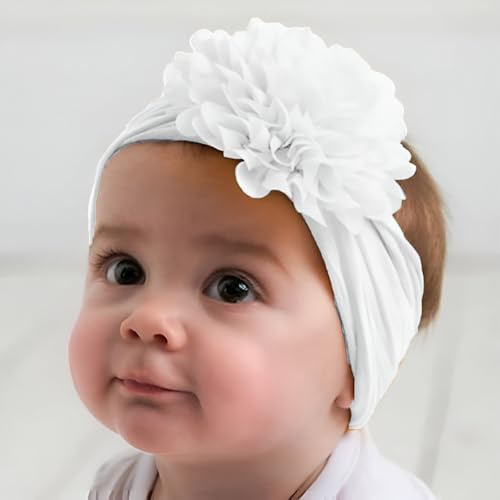 Image of SYGA Pack of 6 Baby Headbands Nylon Flower Soft Stretchable Hairband for Newborn Infant Toddler Kids For 0-3 Year (Multicolor)