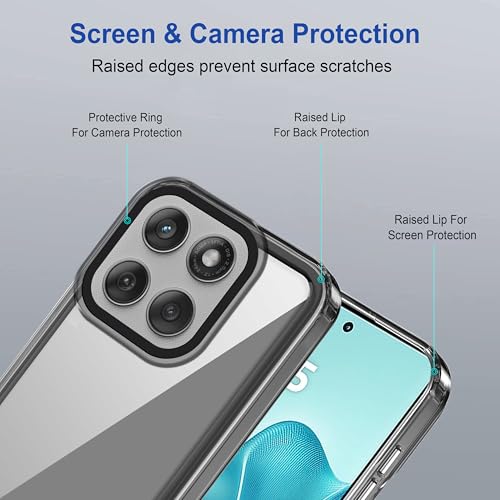 Image of amazon basics Back Case Cover for Motorola Edge 60 Fusion 5G | Compatible for Motorola Edge 60 Fusion 5G Back Cover | Case Cover with Camera Protection | (TPU + PC | Translucent Black)