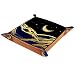 Montañas Ríos Luna Estrellas Bandeja De Valet De Cuero Bandeja De Joyería Caja De Dados Bandeja De Cabecera Bandeja De Cuero De La Pu 20.5x20.5cm