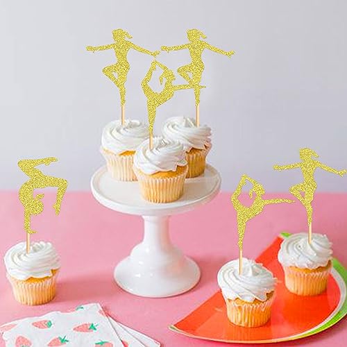 Unimall - 24 topper dorati glitterati