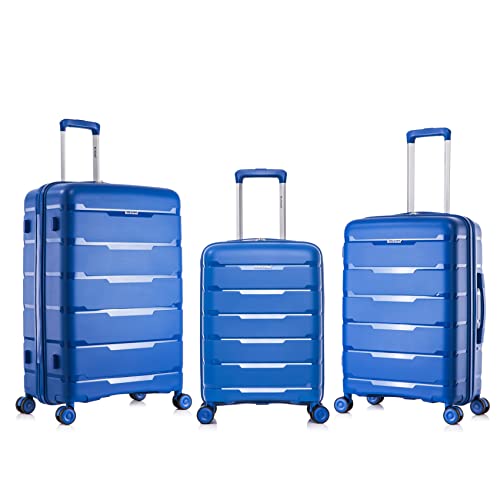 Rockland Pasadena Hardside Spinner Wheel Luggage, Blue, 19", 23", 27"