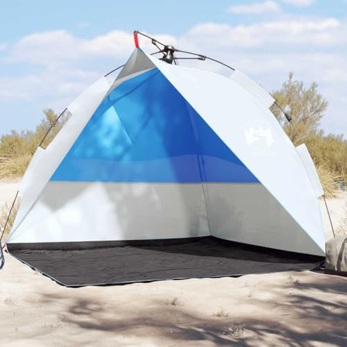 Tente de plage bleu azur de randonnée légère avec sac de transport