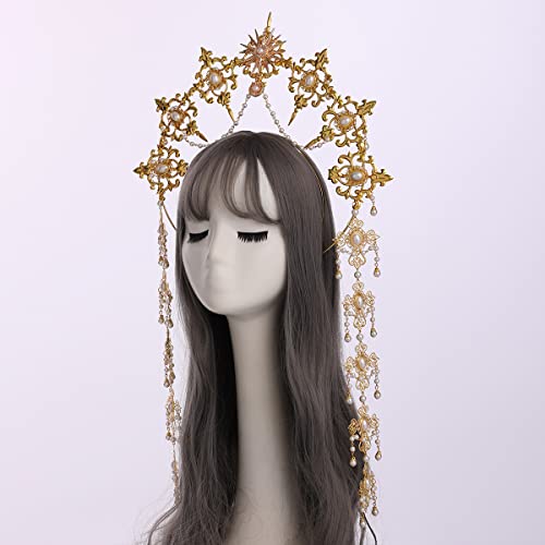 BLESSUME Women’s Alone Crown Mary Goddess Headband for Halloween Costume Goddess Headwear, Style #26, Style #4 - Image 4