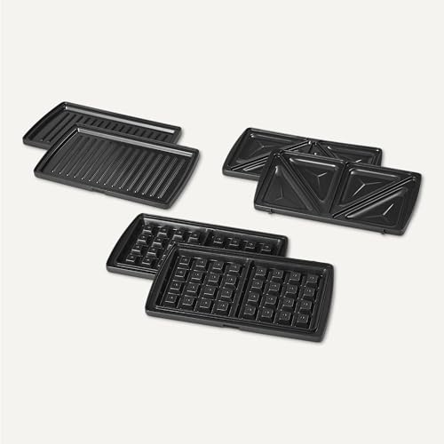 Amazon Basics - Sandwichera 3 en 1 (sandwichera, sandwichera parrilla y gofrera) con placas extraíbles, 700 W, Negro - imagen 4