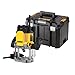 Dewalt 2.300 Watt Oberfräse DWE627KT (Leerlaufdrehzahl 9.000-22.000 min-1, Fräskorbhub 80 mm, max. Fräs-ø 50 mm, mit Sanftanlauf & Parallelanschlag, inkl. Zubehör, Absaug-Adapter & T STAK Box VI)