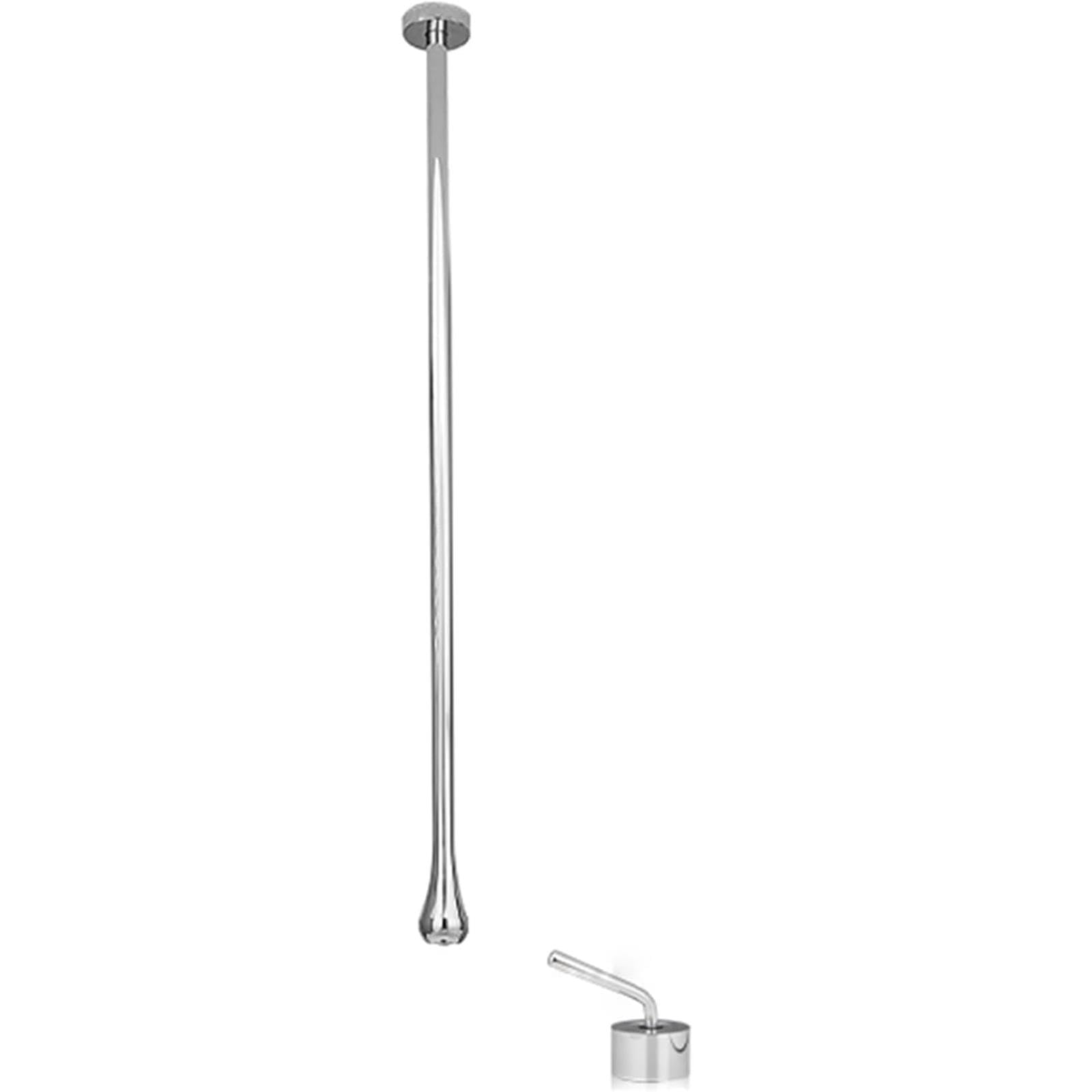 VITIWEDTY Wall Mounted Bathroom Basin Faucet Ceiling Tap Single Handle Hot and Cold Brass Sink Mixer Tap (Silver)