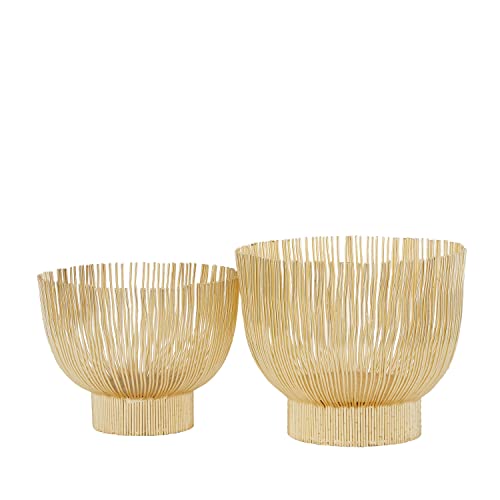 The Novogratz Metal Decorative Bowl, Set Of 2 11", 10"H, Gold #TOP21