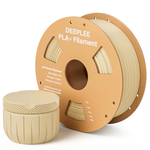 Image of PLA+ 1.75mm 3D Printer Filament, PLA Plus with Dimensional Accuracy + /- 0.02mm, Higher Strength and Toughness, Neatly Wound, No Clogging, Fits for Most FDM 3D Printers, 1KG Beige