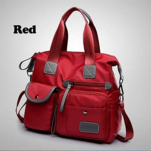 #N/A Bolsa Feminina De Nylon Resistente à água Mensageiro Em Cruz Bolsa De Ombro - Vermelho
