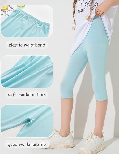 Kiench Pack of 7 Girls Capri Leggings 3/4 Pants for Summer School Sports Dance2