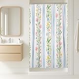 Duschvorhang mit Blumenmotiv, Frühlingsblumen, Blä...