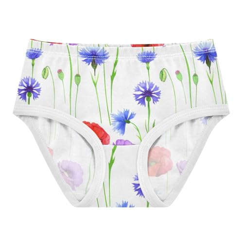 Girls Underwear Toddler 2t Cotton Cute Panties Girl Animals Briefs Kids Undies Spring Wildflowers Poppy