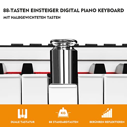 Digitalpiano MUSTAR E mit 88 Tasten und Bluetooth-Funktion