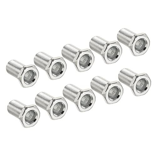 Image of MECCANIXITY Hex Bolt Screw 20mm Long M10 Thread Pipe Hexagon Countersunk Flat Head for Chandelier, Galvanized Iron Pack of 10