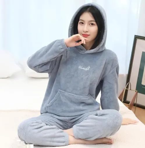 Image of GEIFA Women Cold-weather polyester wear hooded tracksuit Soft fabric women stylish cord set for women winter wear Pack of 1