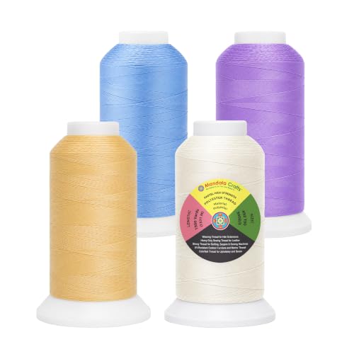 Mandala Crafts Pastel Tex 90 Polyester Heavy Duty Thread for Upholstery