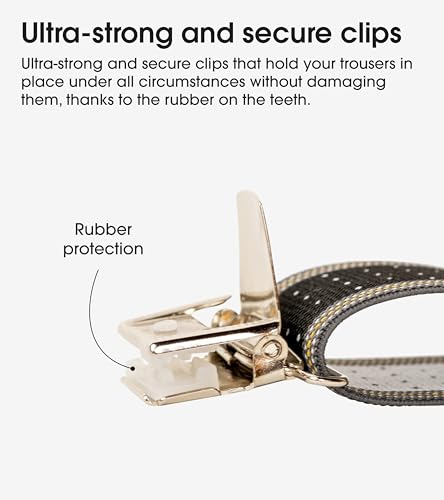 Image of PIERROT Men's Suspenders - One Size Adjustable and Elastic Suspenders for Men Trousers Heavy Duty with 4 Very Strong Clips